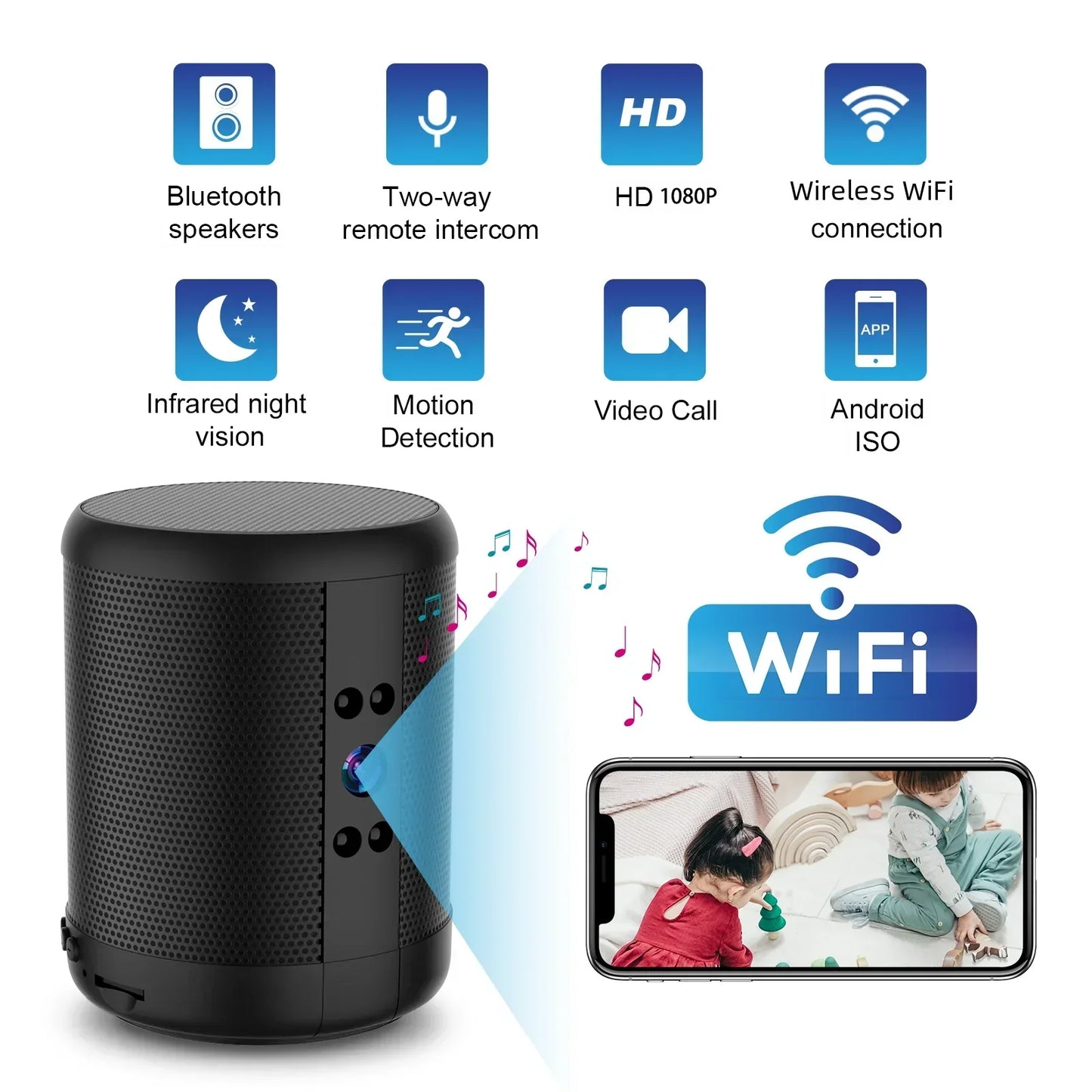 Wireless Home Security Night Vision WiFi Camera