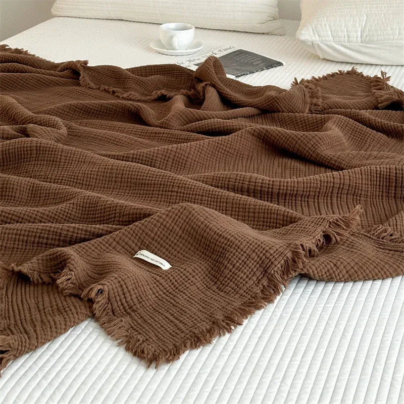 Soft Classic Woven Cotton Throw Blanket