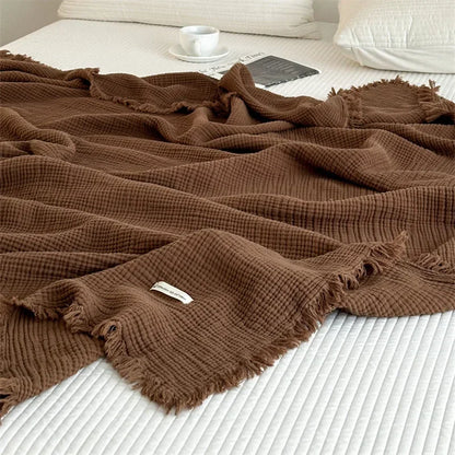 Soft Classic Woven Cotton Throw Blanket