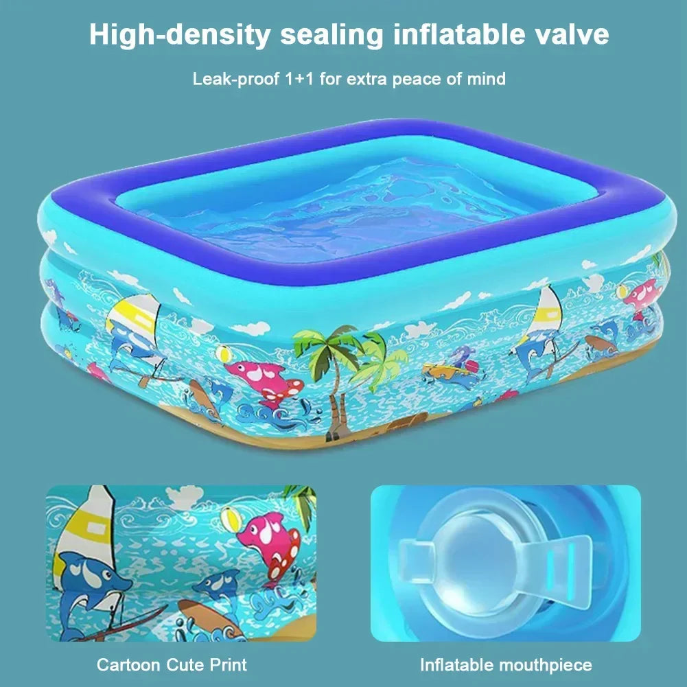 Colorful Children's Blow Up Pool with Cute Characters
