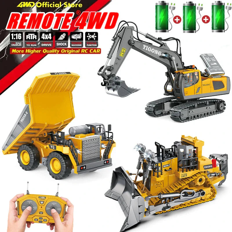 Tough 4x4 RC Construction Truck Toy for Kids - Luxicro