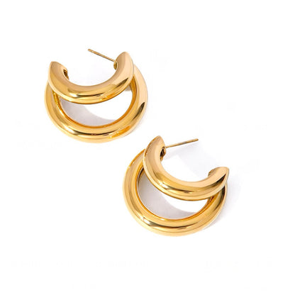 Classic Crescent Moon Drop Earrings - Luxicro