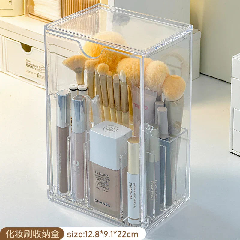 Clear Cosmetic Organizer Storage Case With Dividers