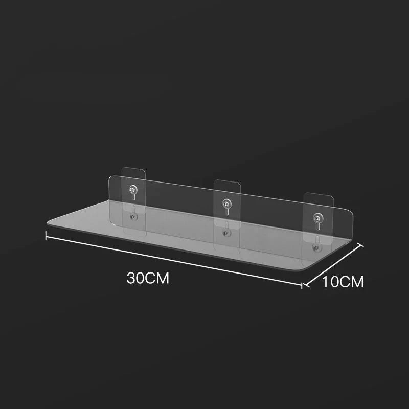 Transparent Bathroom and Kitchen Wall Storage Shelf