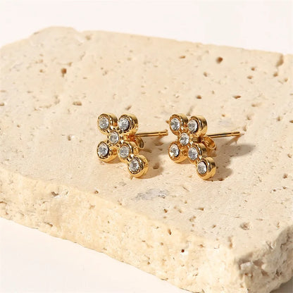 Small Cross Sterling Silver Stud Earrings