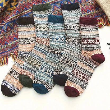Cozy Women's Thick Wool Socks 5 Pack Winter Warm - Luxicro