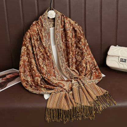 Soft Cashmere Women's Scarf with Warm Luxury Print