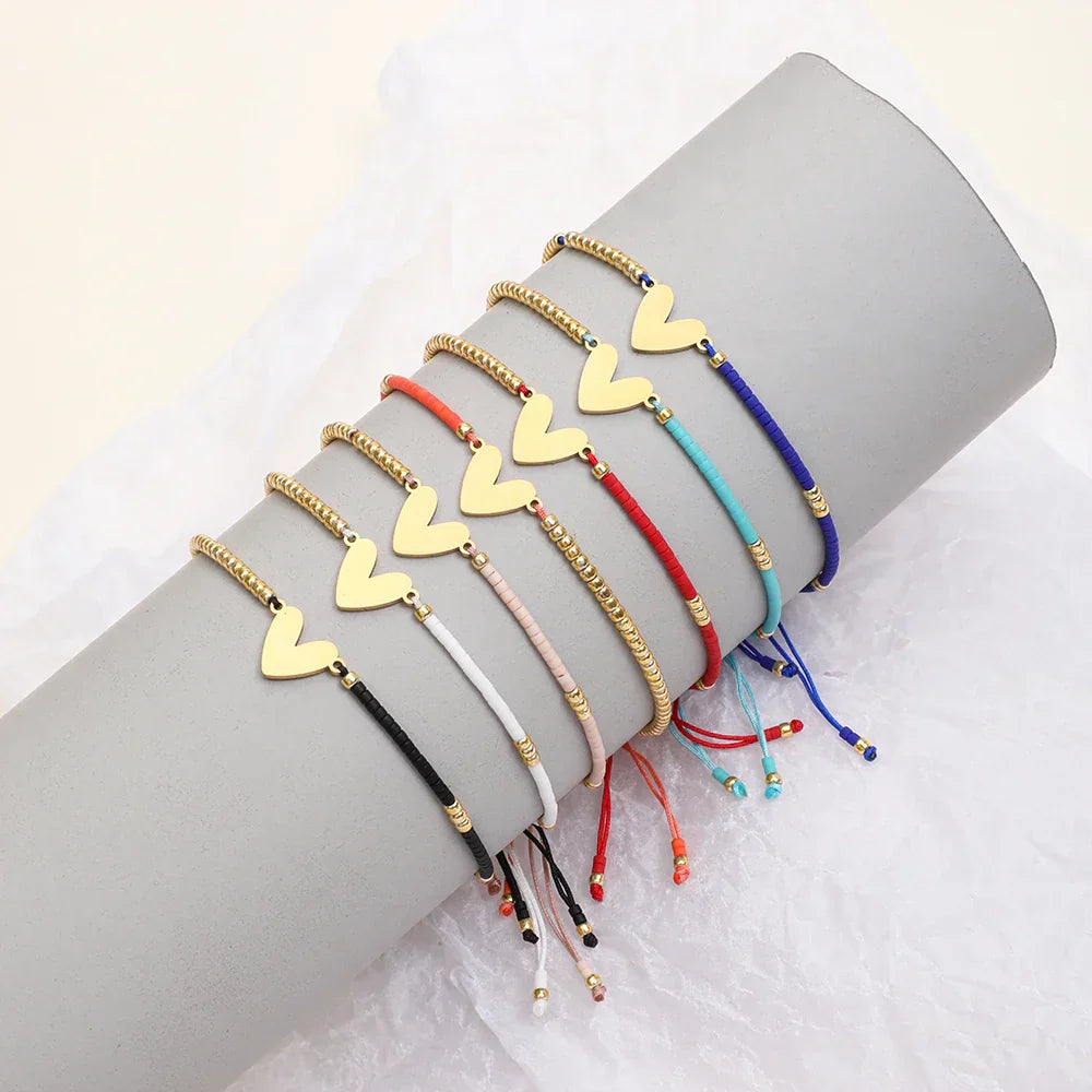 Dainty Crystal Love Charm Bracelet