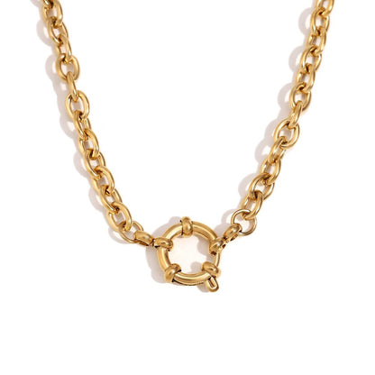 Elegant Gold Bar Link Chain Necklace