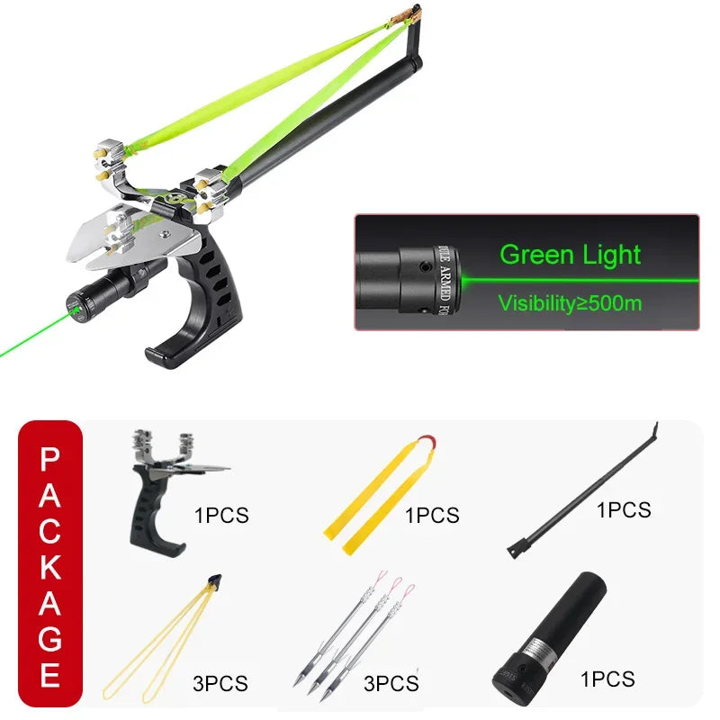 Accurate Long Range Fishing Slingshot with Laser Guide