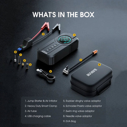 Portable Car Battery Starter Kit with Air Compressor