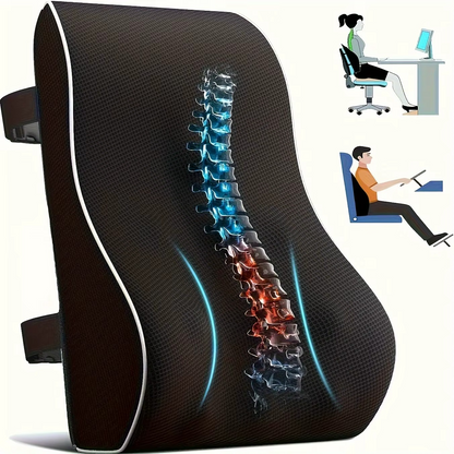Contoured Back Support Seat Cushion Pillow