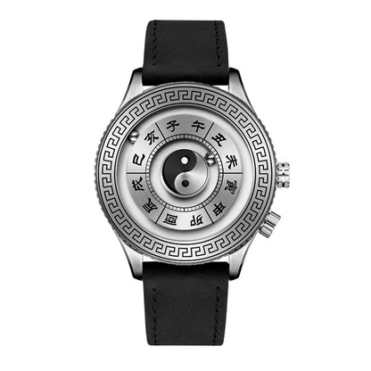 Stylish Automatic Brown Leather Wrist Watch