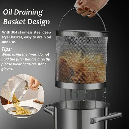 Large Non-Stick Fry Pan 3L with Lid and Strainer Set