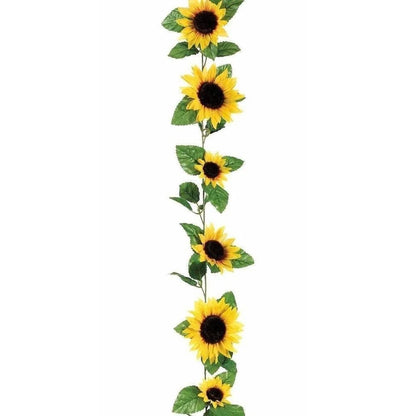 Beautiful Artificial Sunflower Hanging Garland 2.6m Long - Luxicro