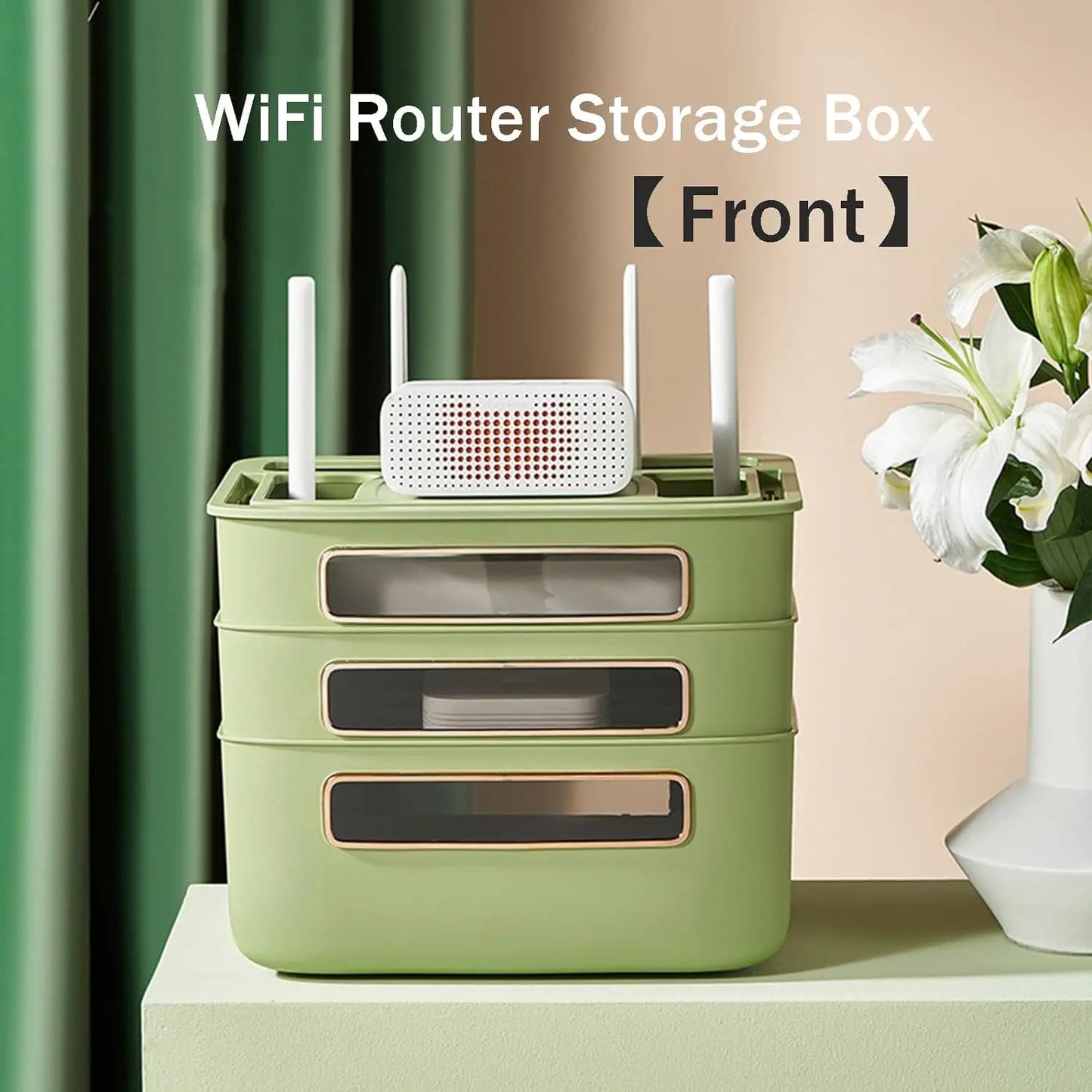 Compact Wi-Fi Router Storage Case with Cord Manager
