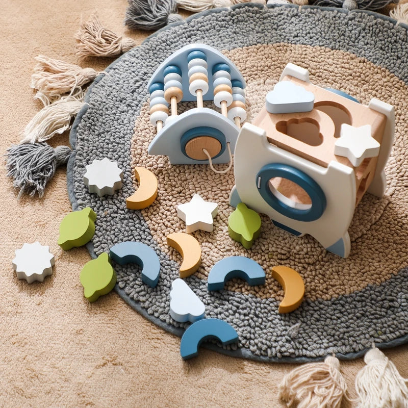 Sustainable Wooden Building Blocks Set