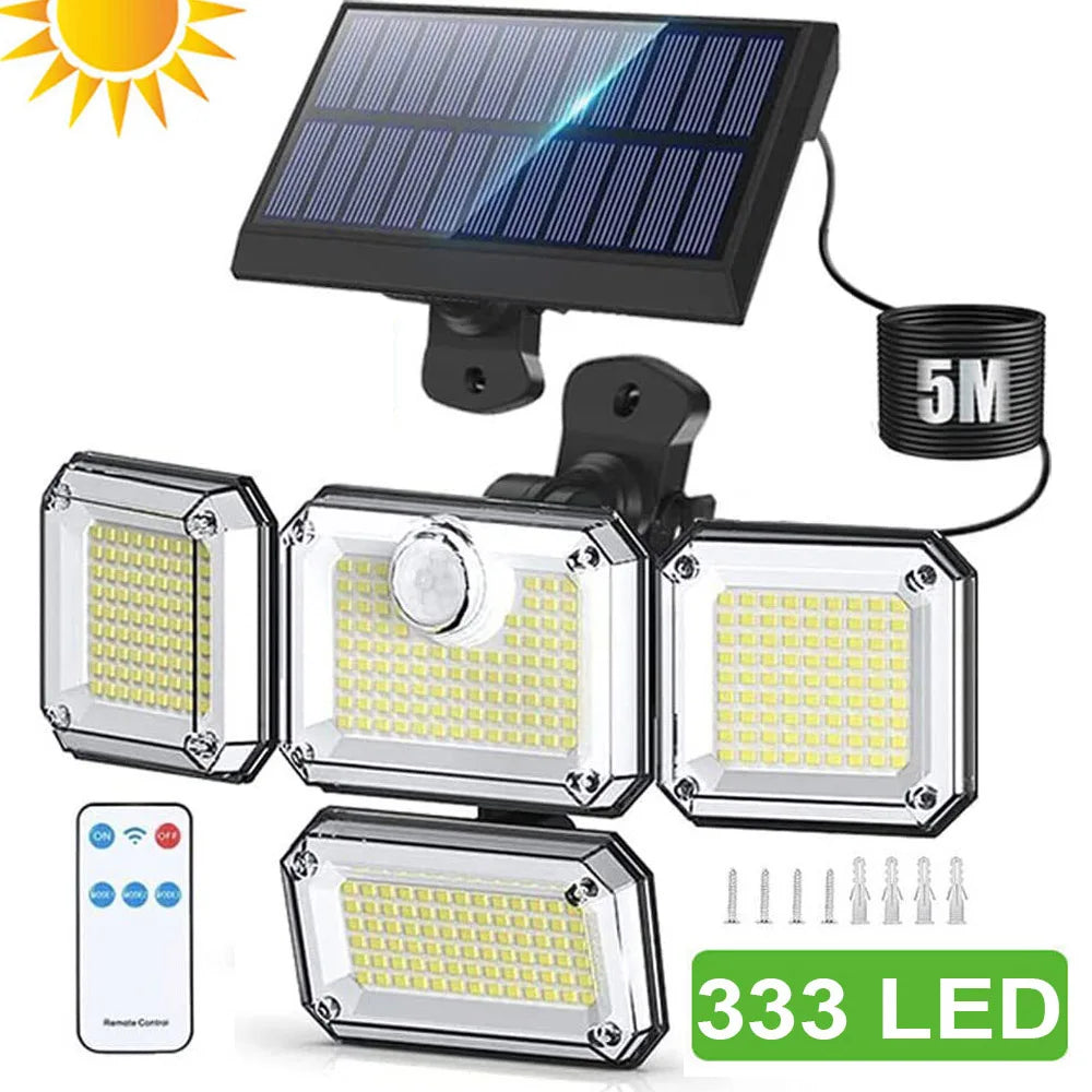 Bright Solar Motion Sensor Outdoor Light 2000LM
