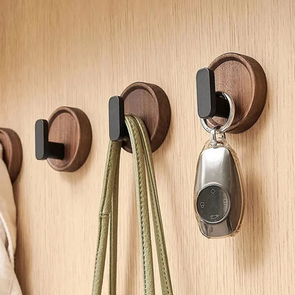 Stylish Wooden Wall Hooks for Keys and Towels - Luxicro