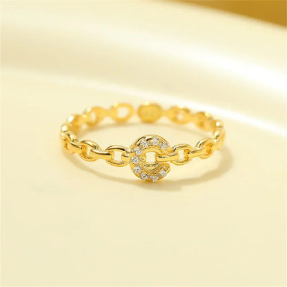 Elegant Initial Diamond Letter Ring