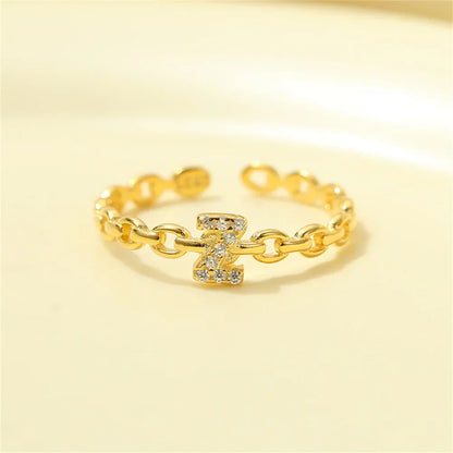 Elegant Initial Diamond Letter Ring