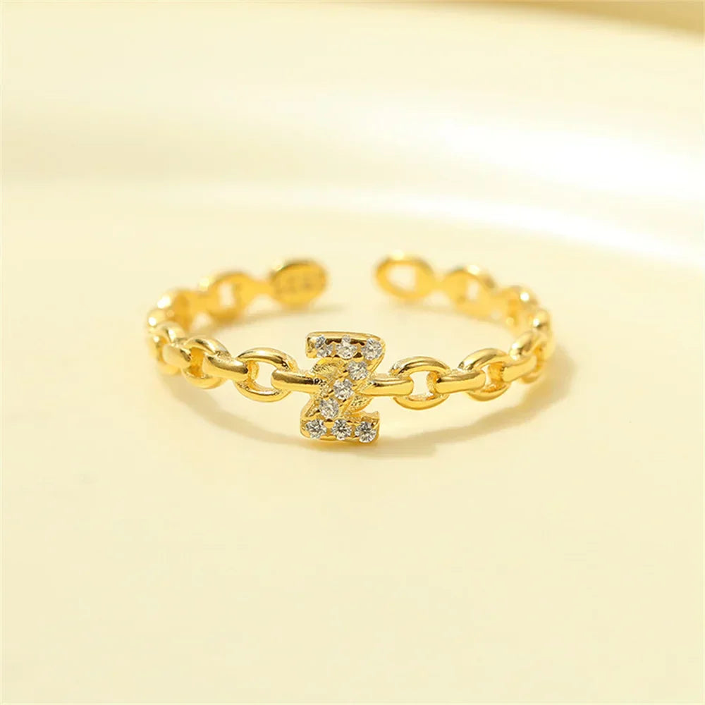 Dainty Diamond Monogram Letter Ring