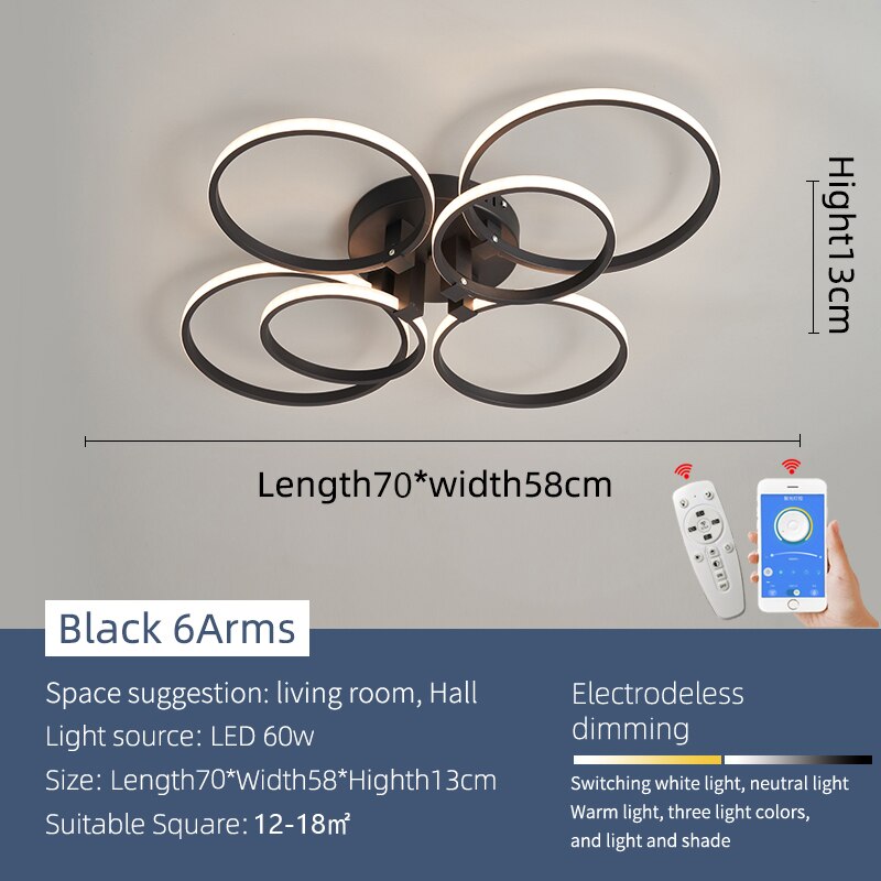 Luxury Glass Modern LED Ceiling Lamp