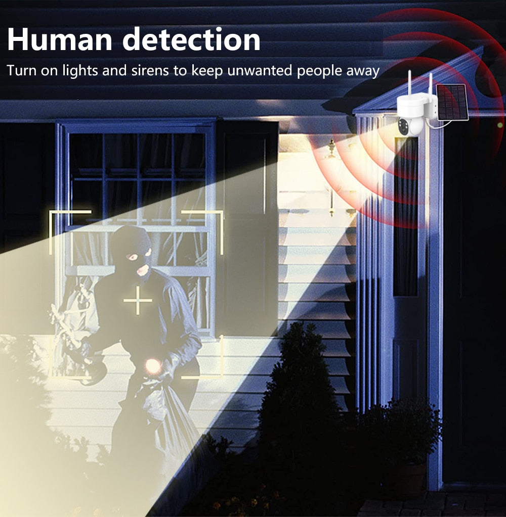 Wireless Solar Powered Outdoor Security Camera