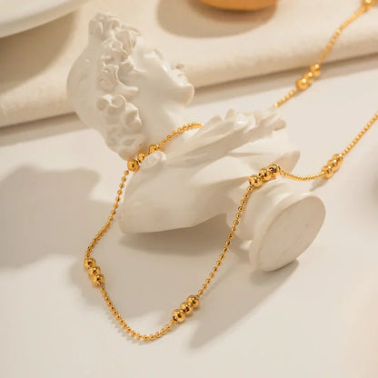 Dainty 3 Pearl Drop Gold Chain Necklace