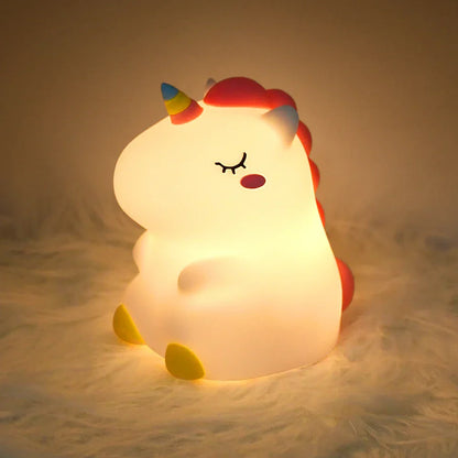 Cute Unicorn Nightlight, Soft Silicone, USB Rechargeable