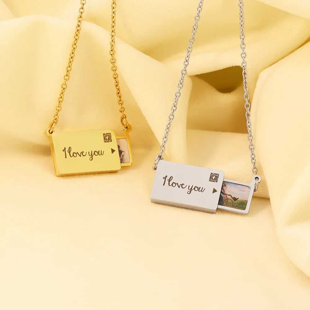 Personalized Photo Heart Locket Necklace