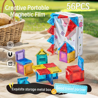 Fun Kids Magnetic Building Blocks 56pc Travel Playset