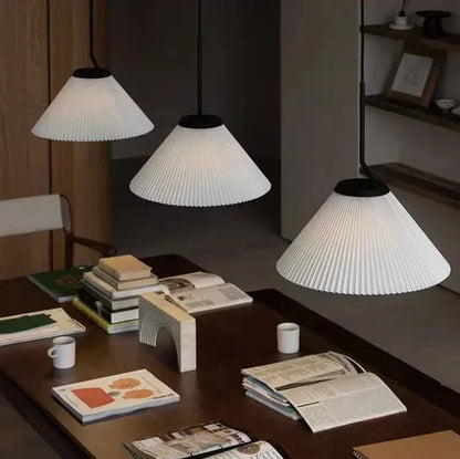 Creamy Fabric Shade Pendant Light