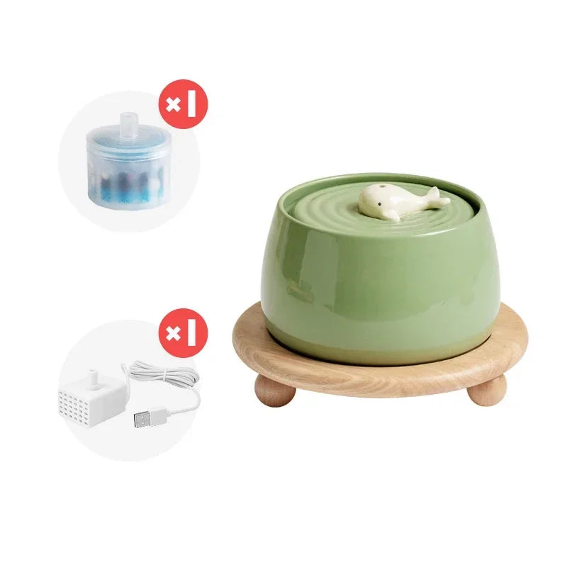 Automatic Pet Water Fountain with Filter and Stand