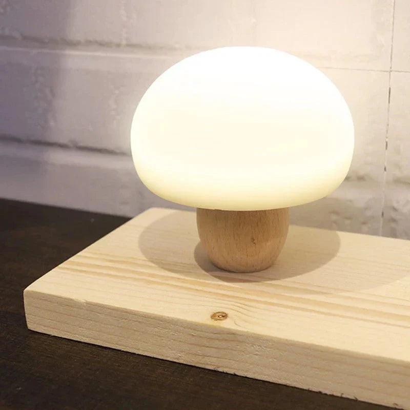 Soft Glow Silicone Mushroom Night Lamp with Timer - Luxicro