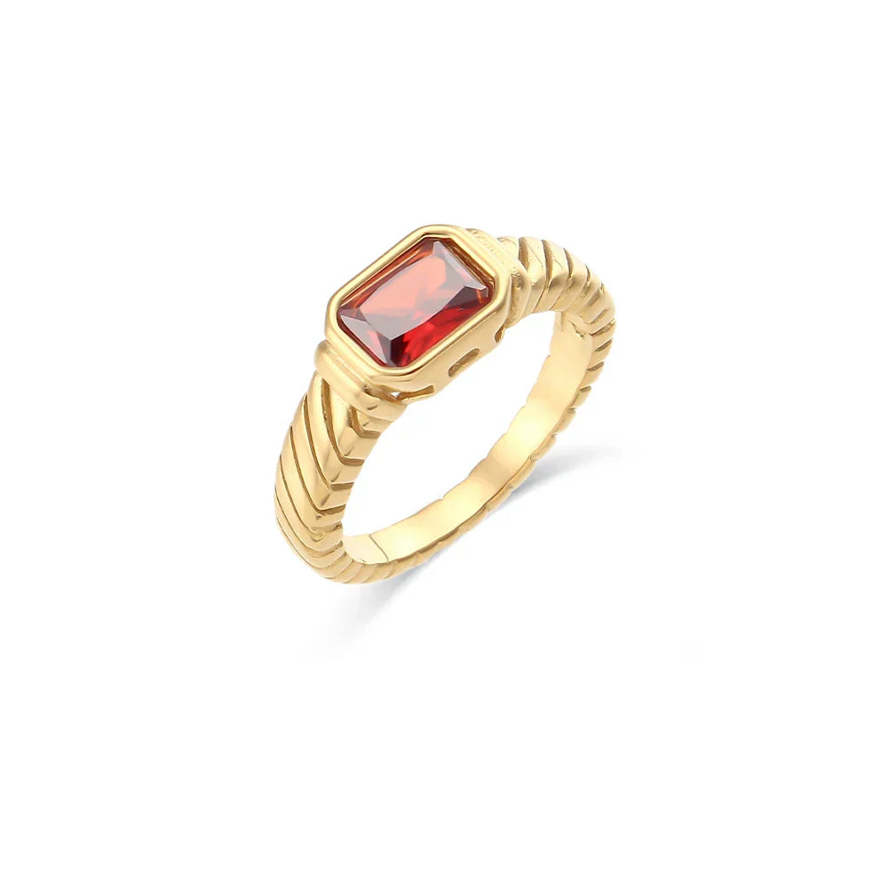 Classic Patterned Cubic Zirconia Ring