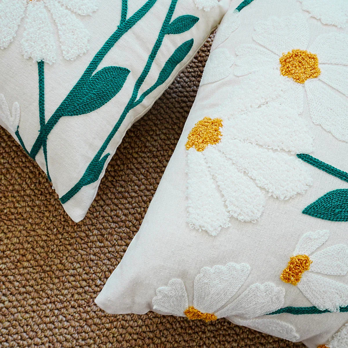 Colorful Flower Pattern Sofa Pillow Cover