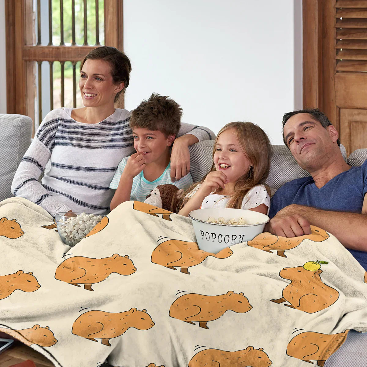 Plush Capybara Fleece Blanket Throw