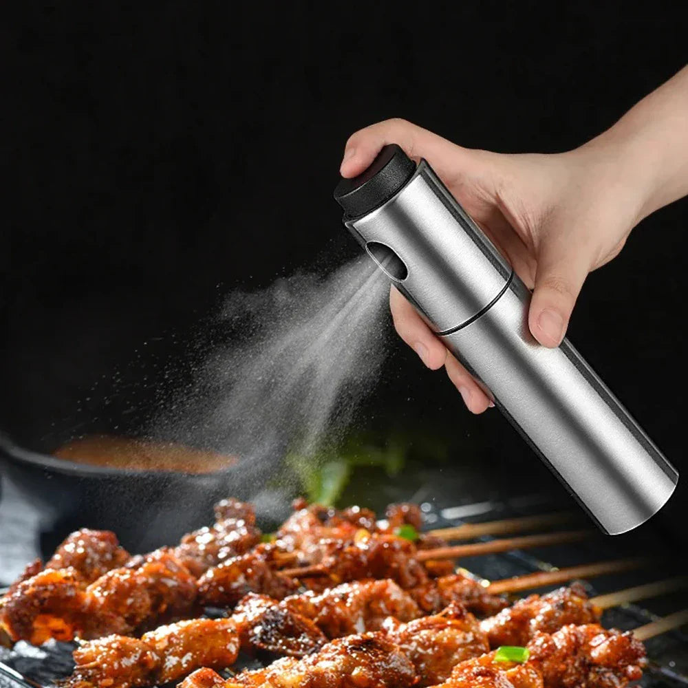 Premium Oil Spray Bottle 100ml Stainless Steel - Luxicro