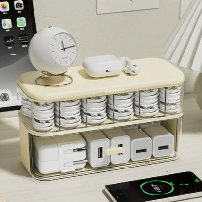 Compact Cable Management Box for Desk Organization