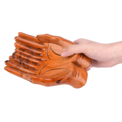 Unique Wood Prayer Hand Candy Bowl Home Decor