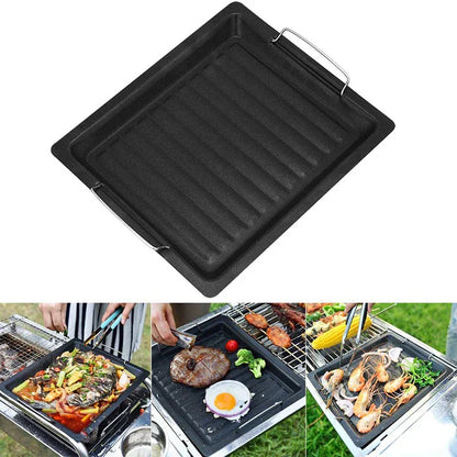 Big 2-In-1 Cast Iron Skillet for Grill and Stove - Luxicro