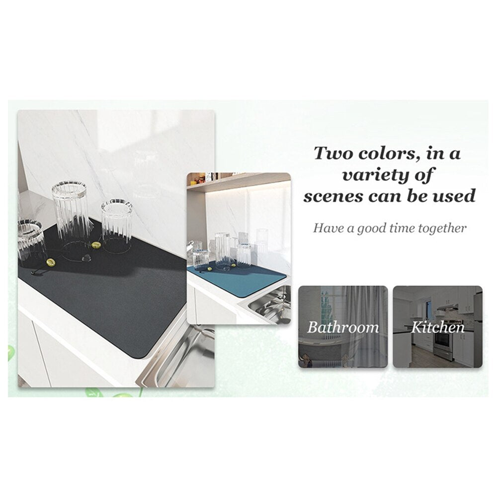 Extra Large Super Absorbent Kitchen Drain Mat