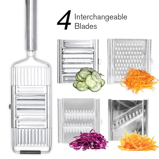 Easy Grip Stainless Steel Food Grater & Chopper - Luxicro
