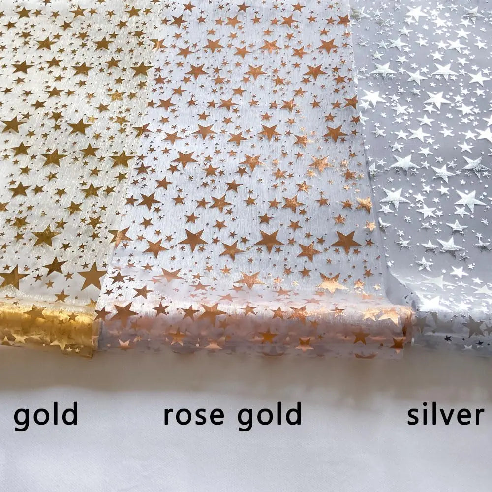 Glittering Silver Table Runner with Star Pattern