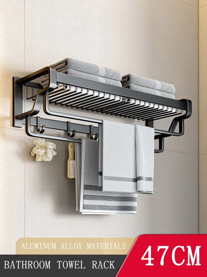 Space Saving Bathroom Towel Holder Rack