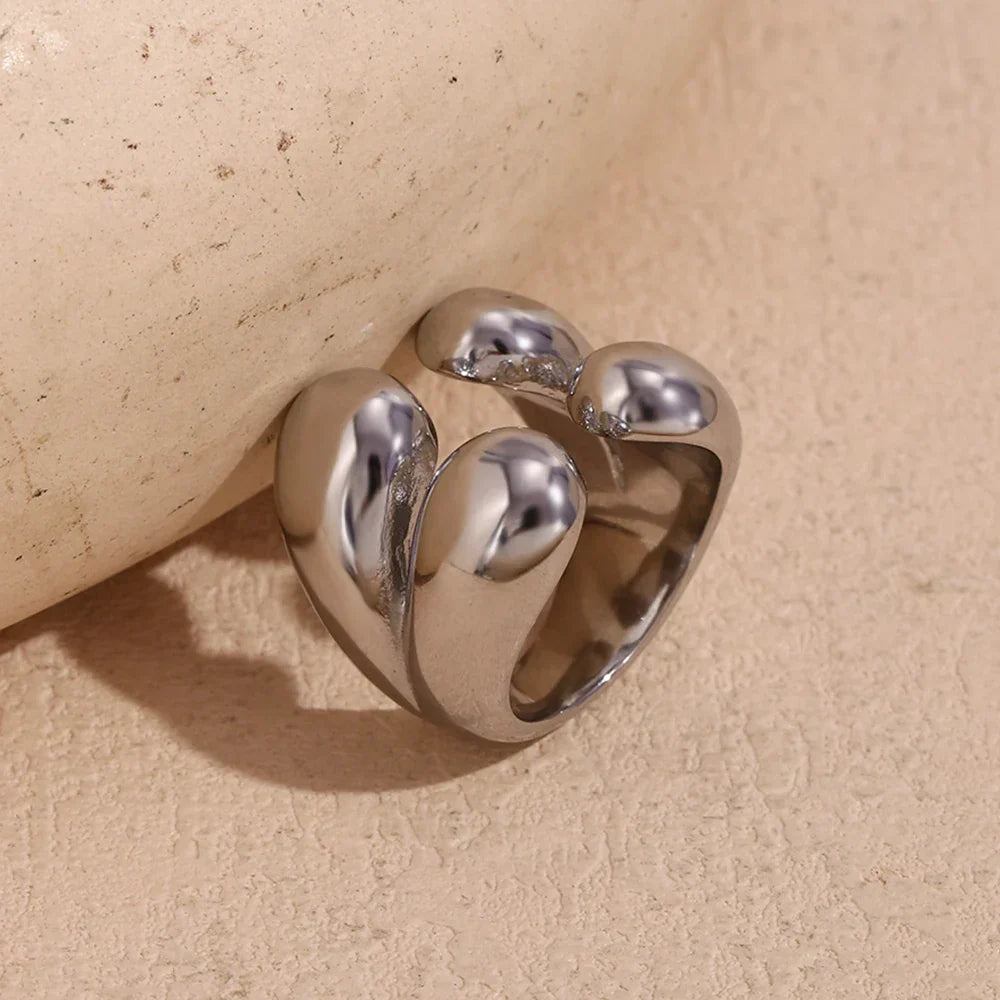 Elegant 4 Drop Gold Pendant Ring
