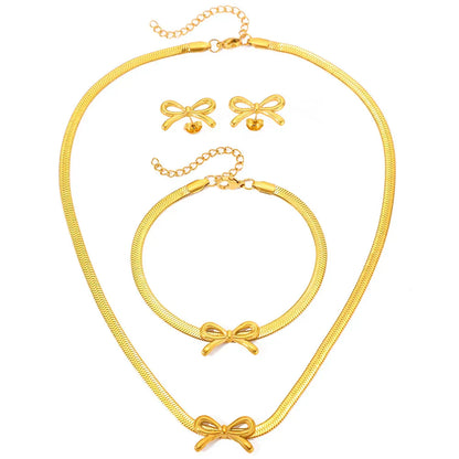 Chic Bow Necklace Set for Ladies