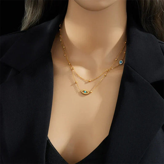 Dainty Space Chain Guard Necklace Set - Luxicro