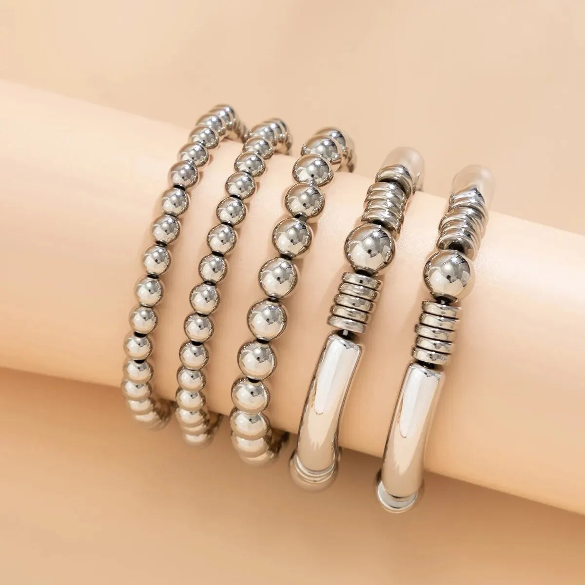 Fashionable Multi Strand Bead Bracelet Set
